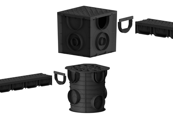 Переходник Easy к дождеприемнику круглому/квадратному от лотка Easy2 DN100 H70